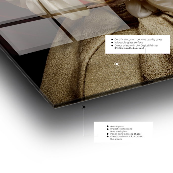 Wallity Cuadro Decorativo de Vidrio Templado Multicolor 70 x 100 cm